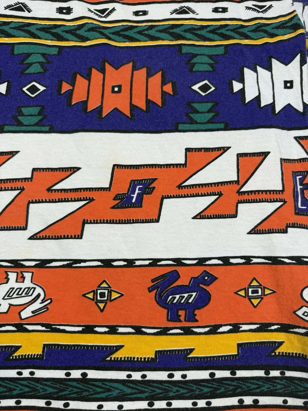 Vtg 90's Southwestern T Shirt Tribal Streetwear All Over Print Rare USA Made gallery