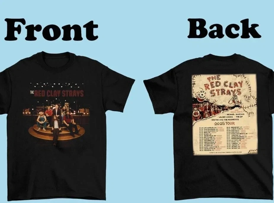 Indie Country Rock Tour 2025 Inspired Black Cotton Tee Reprint MUST-HAVE