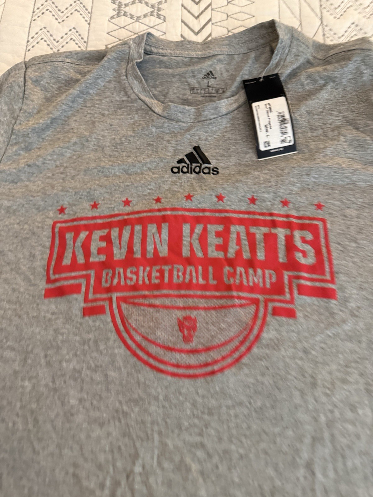 adidas Kevin Keatts Basketball Camp Logo Gray Crew Neck Tees S, L, and XL. gallery