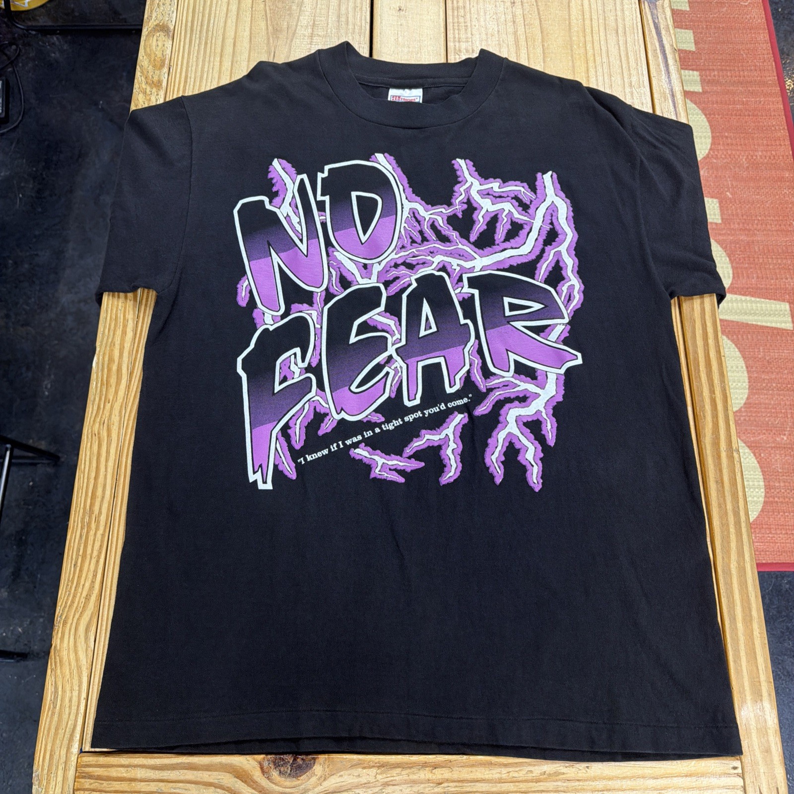 Vintage 90’s No Fear Lightning Graphic Black T-Shirt Men’s Large Single Stitch gallery