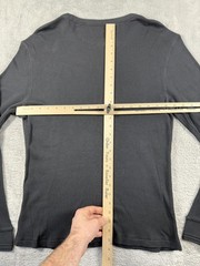 Faherty Shirt Mens Large Black Thermal Waffle Knit Preppy Outdoor Base Layer Top
