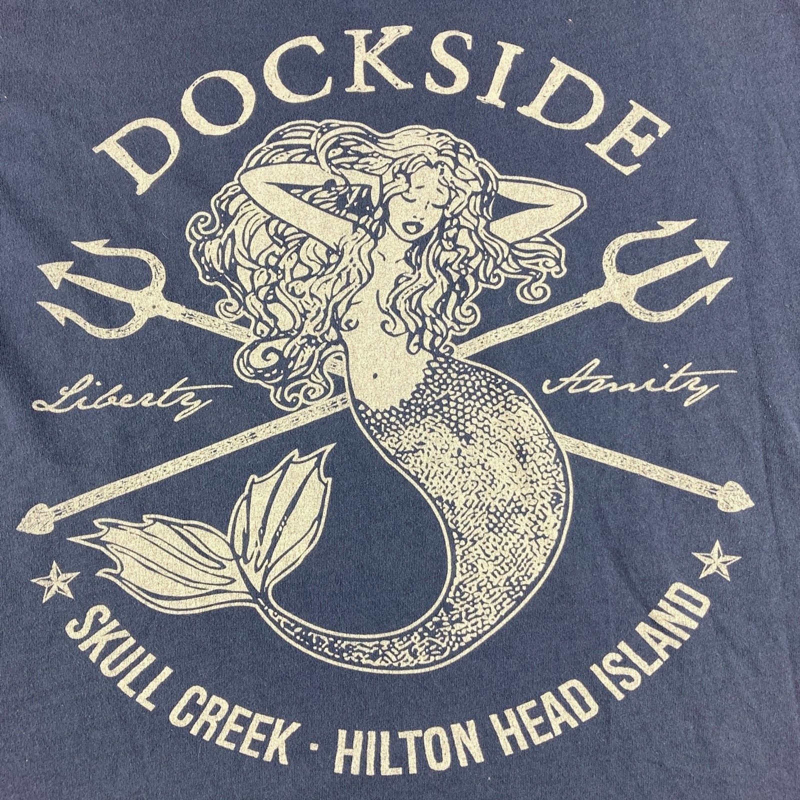 League Dockside Mermaid Graphic T Shirt Mens XL Blue Hilton Head Skull Creek gallery