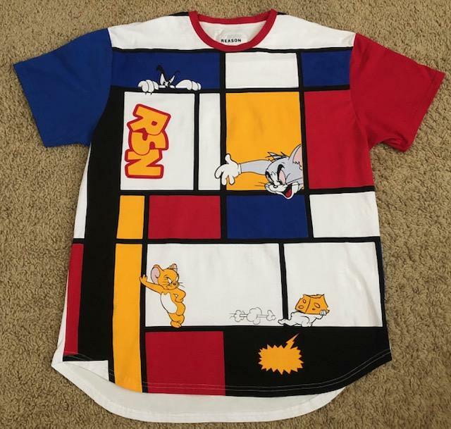 Tom & Jerry Reason Streetwear Collection Men's White Red Yellow Blue T-Shirt XL gallery