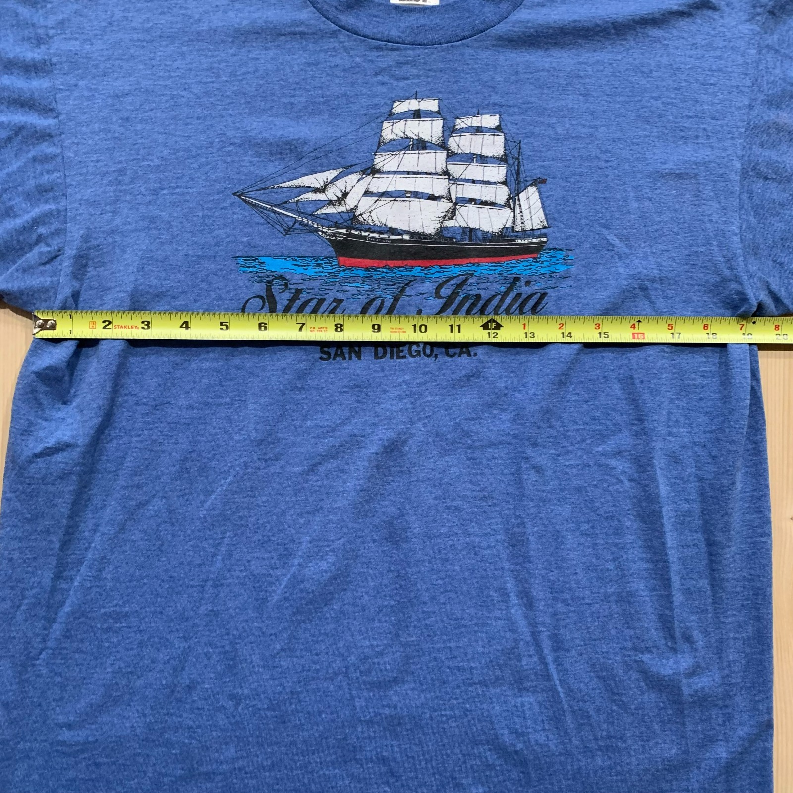 Vintage 90s Star of India Sailing Ship San Diego CA Single Stitch T-Shirt Size L gallery