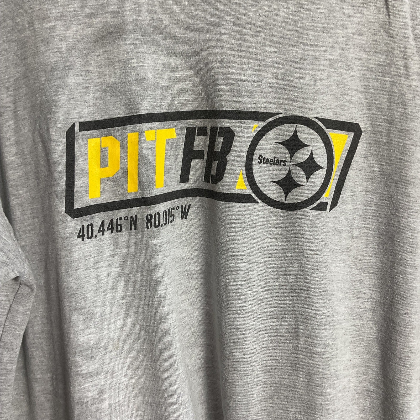 Majestic Pittsburgh Steelers Pit FB Tee Shirt Poly Cotton Blend Grey XLT gallery