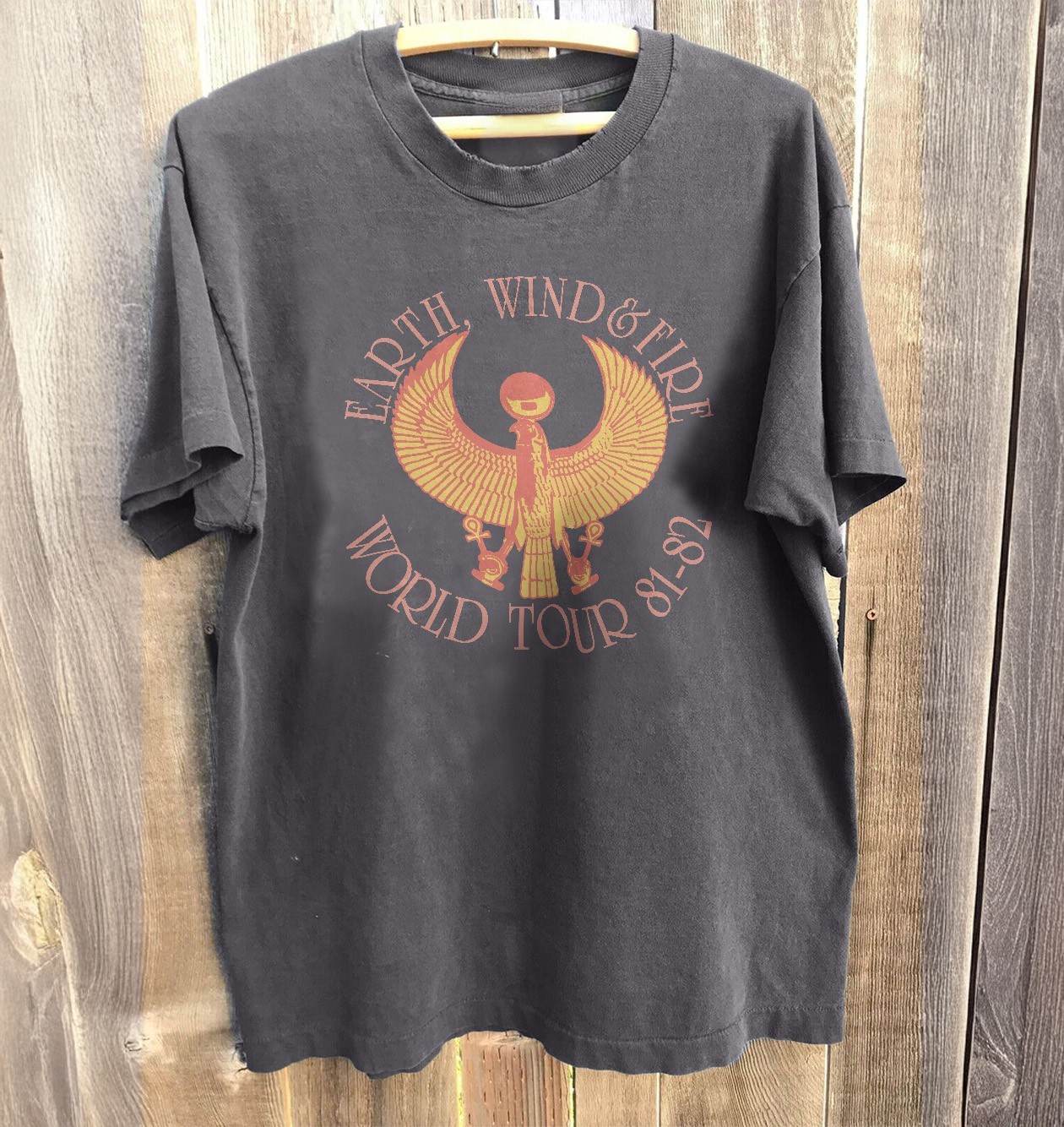 NEW! EARTH WIND and FIRE 81-82 TOUR Unisex Charcoal Cotton T-shirt Size S-5XL gallery