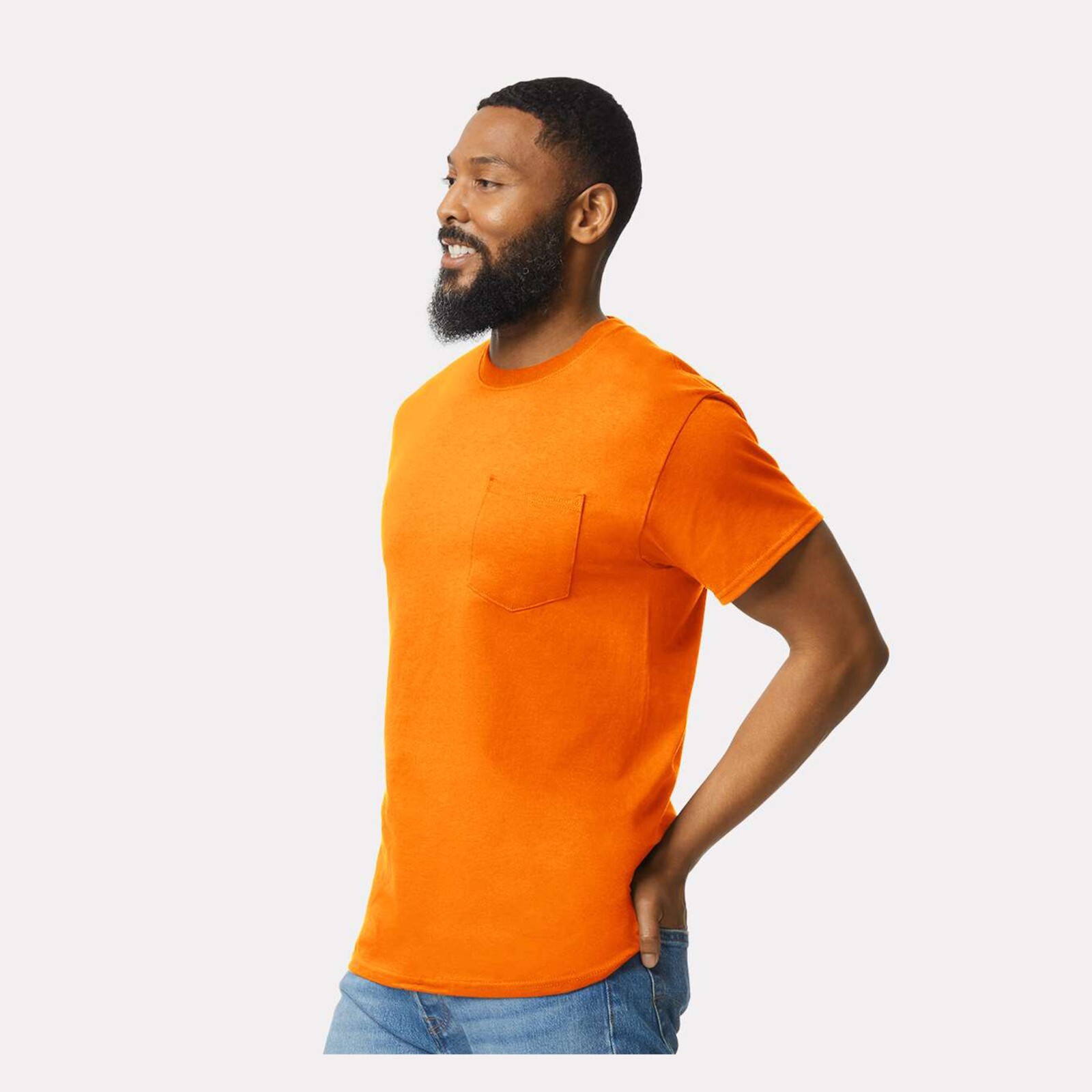 Gildan Short-Sleeve Pocket T-Shirt Safety Orange 9 Pack 50/50 Cotton/Polyester gallery