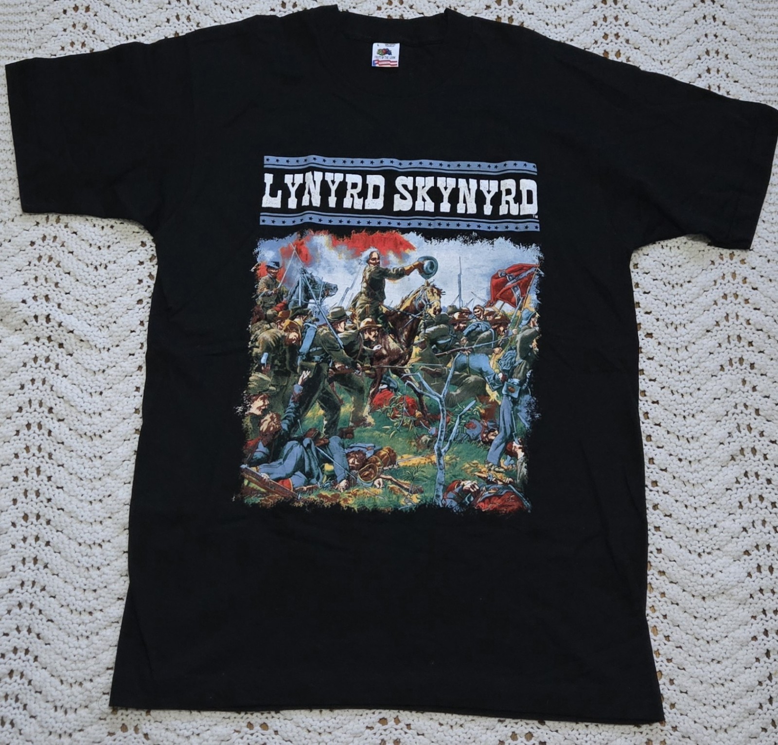 VINTAGE Lynyrd Skynyrd Fan Club Double-Sided Tee Shirt L Black Single Stitch USA gallery
