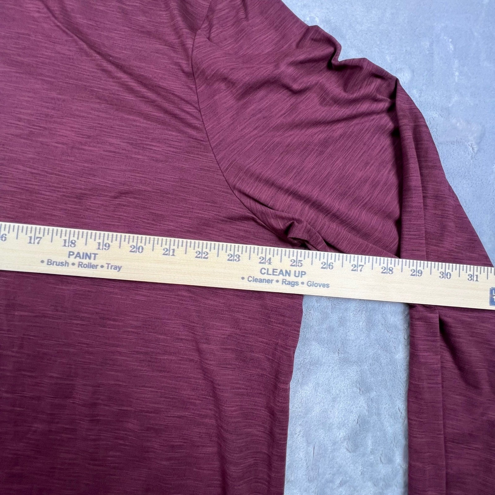 Zella Performance Tee Mens 2XL Burgundy Long Sleeve Recycled Stretch Shirt gallery