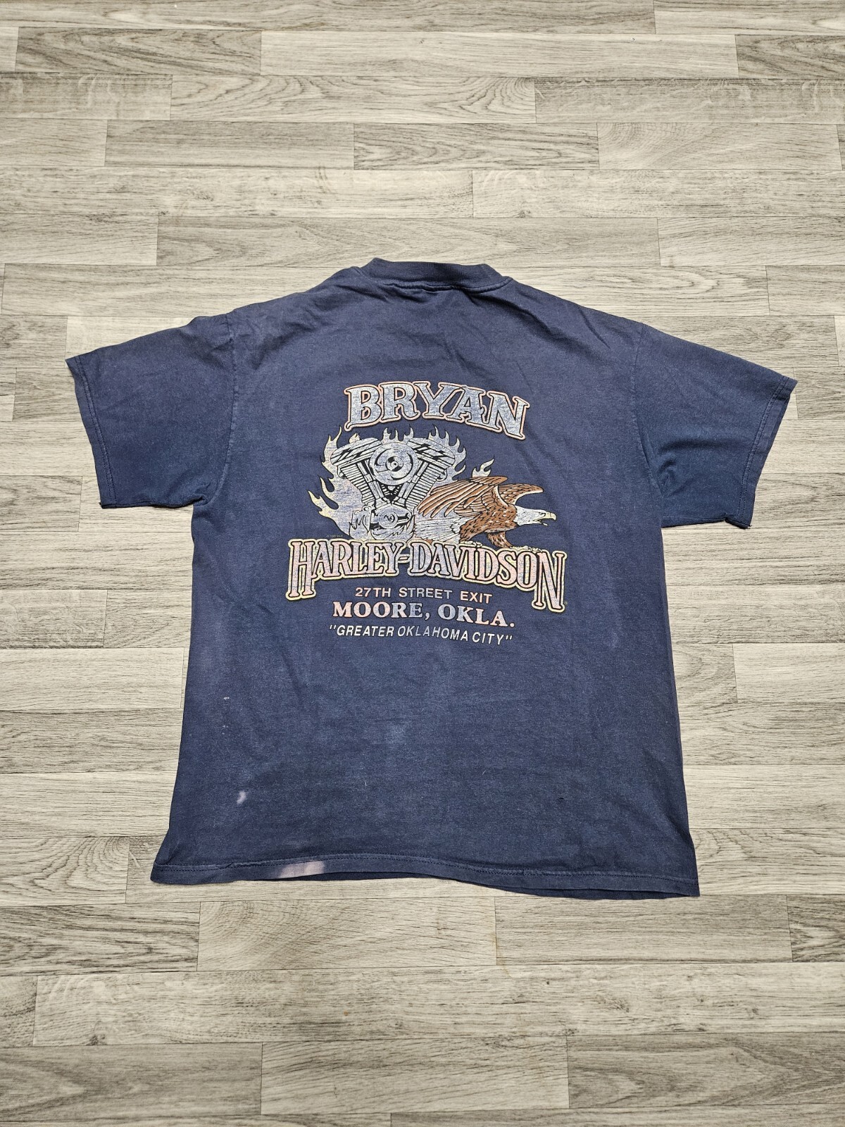 Vintage 90s Harley Davidson T-Shirt L Wild Spirit Bike Bryan Moore Oklahoma gallery