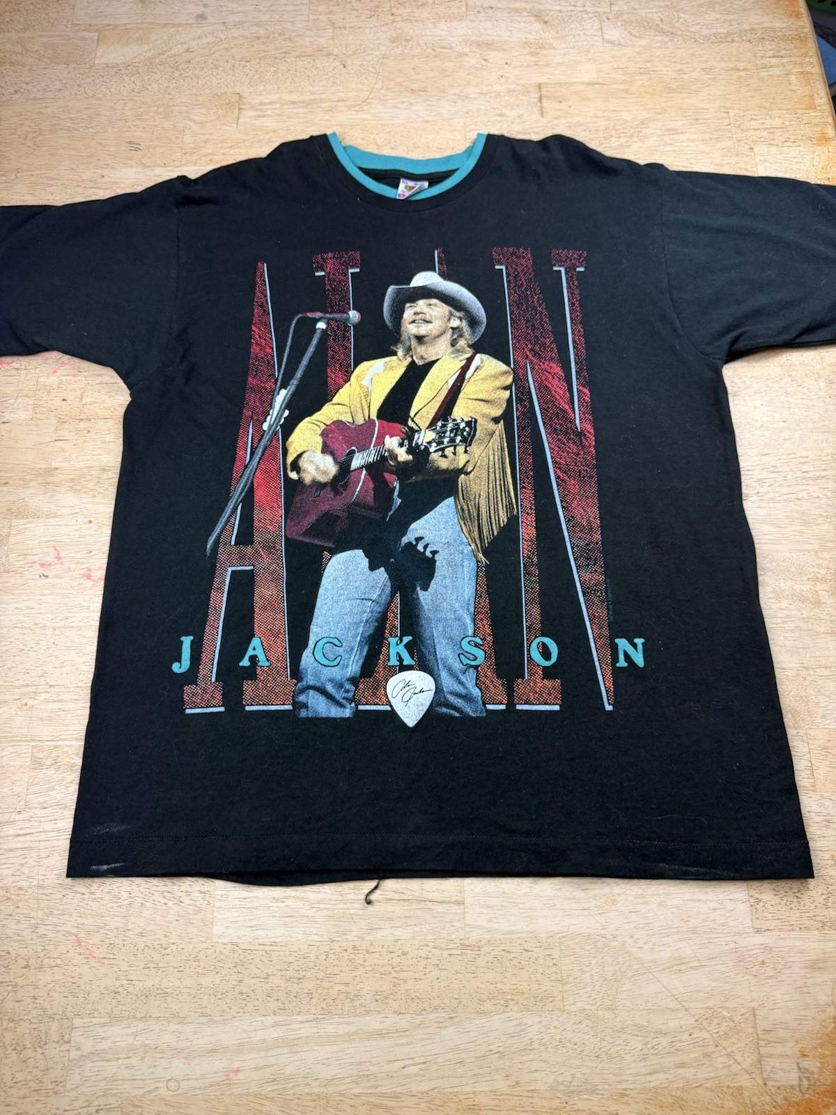 Vintage 90s 1995 Alan Jackson On Tour Shirt Men’s XL Black Teal
