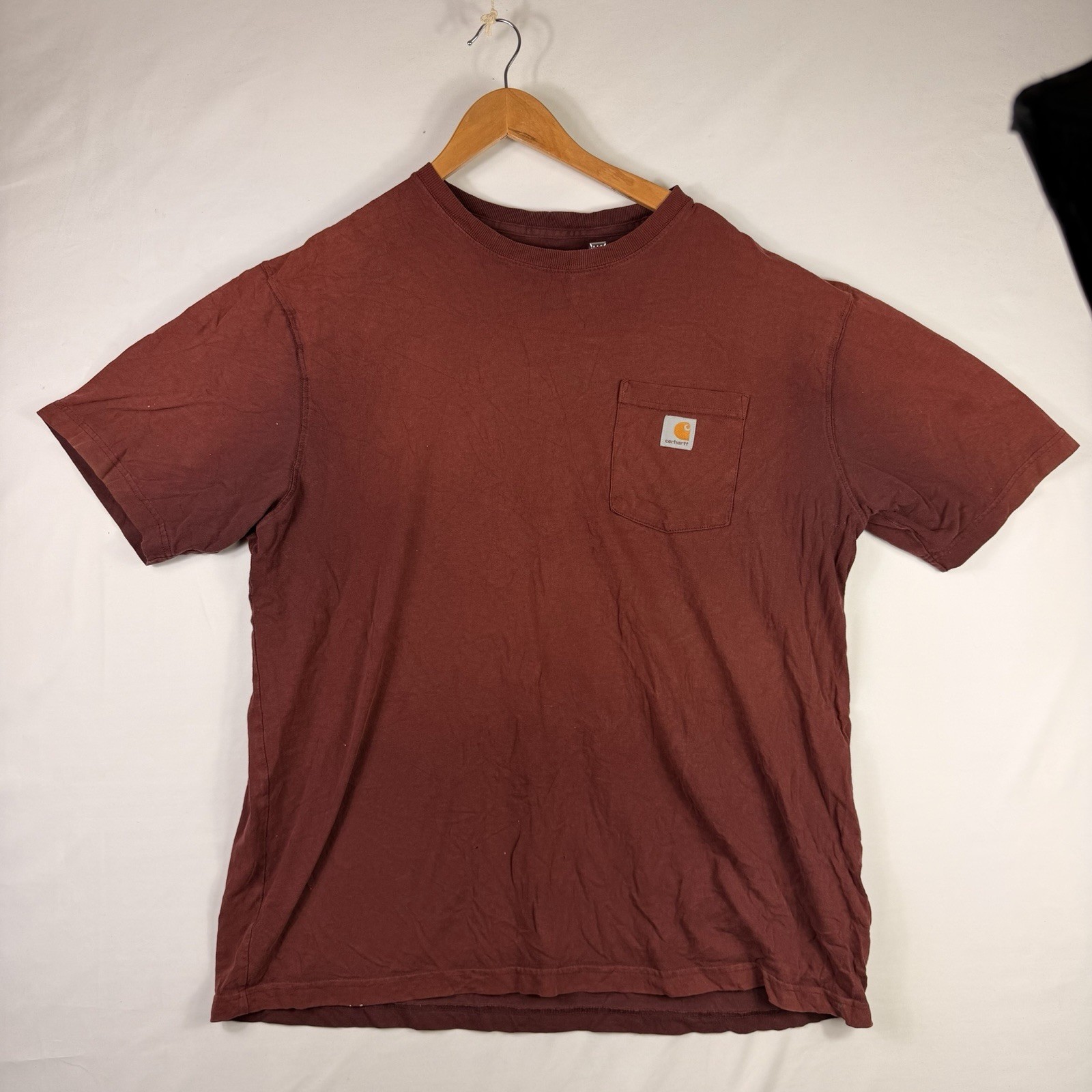 Carhartt T-Shirt Men’s XL Original Fit Red Short Sleeve Pocket 100% Cotton