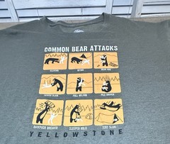 Duck Co. Yellowstone Common Bear Attacks Men’s Green/Grey Graphic Tee 2X