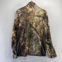 Under Armour Quarter Zip Men’s large Brown Realtree Camo Scent Control Loose NEW