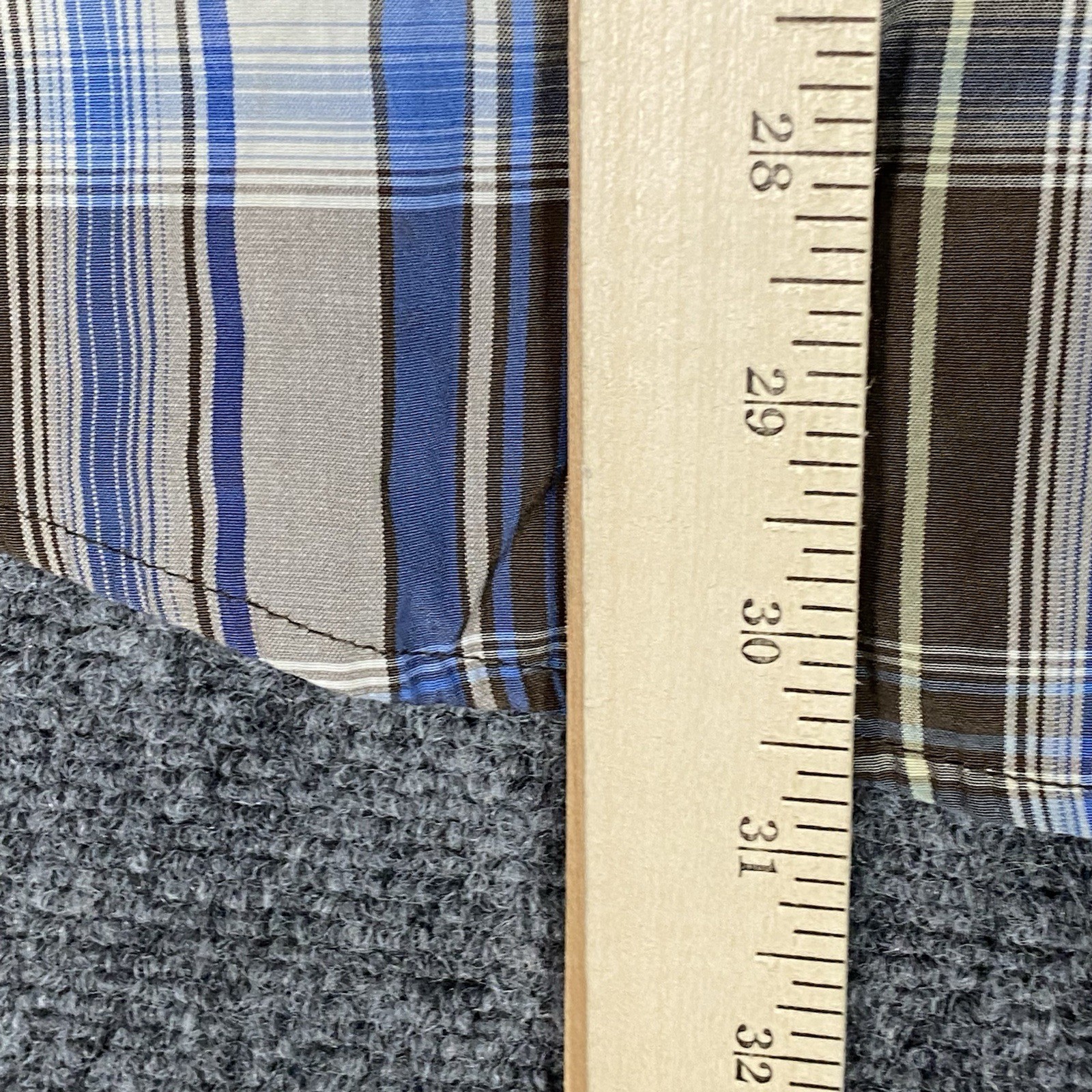 Empra Button Shirt Mens XL Brown Blue Plaid Cotton Y2K Grunge Angel Wings Pistol gallery