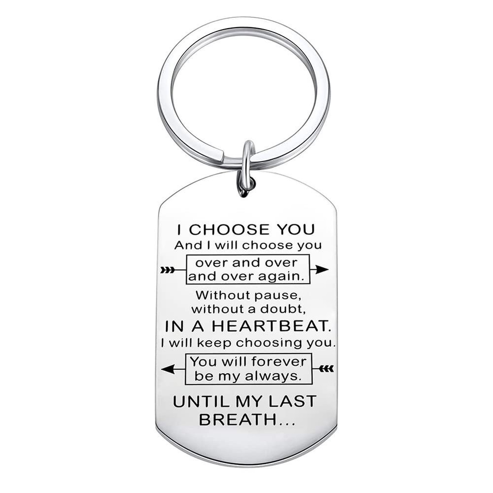 Anniversary Birthday Gift Keychains for Couple I Choose You Keychain for Boyf…