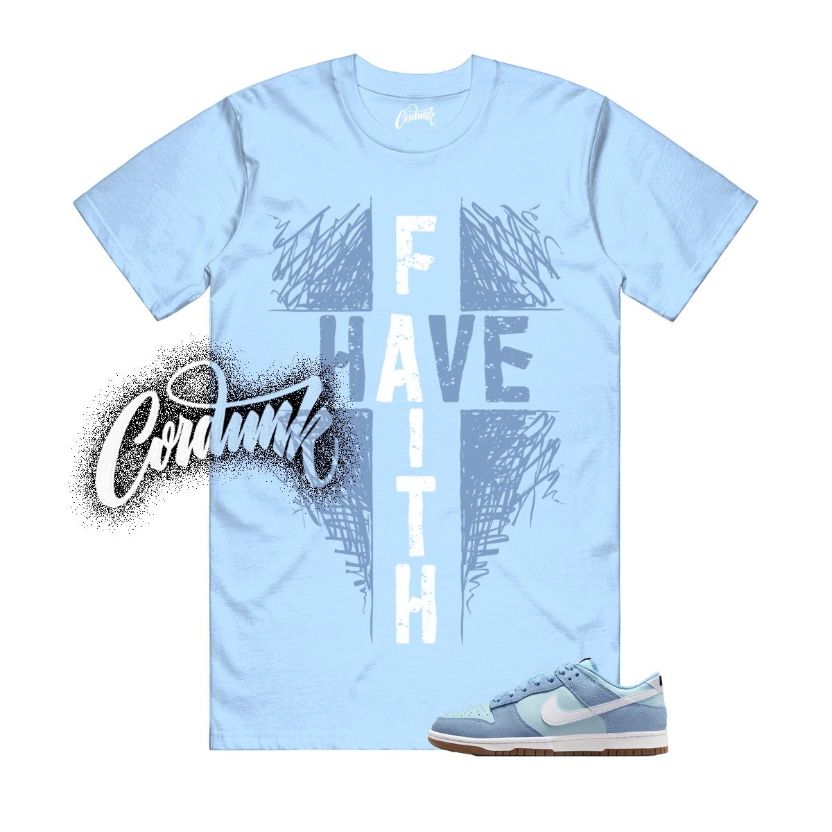 Dunk Psychic Glacier Blue White T Shirt Match F2