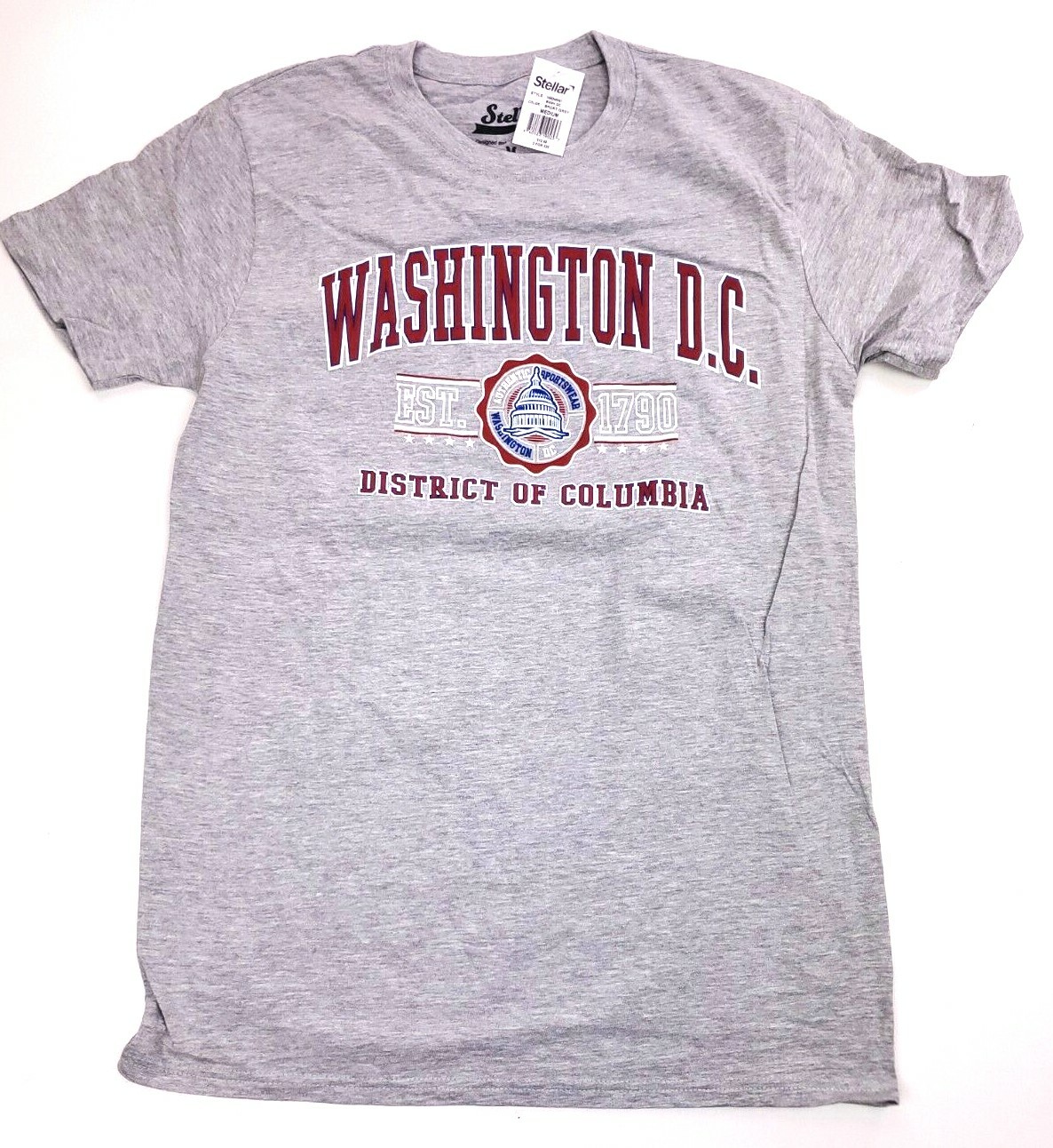 Stellar Washington DC T-shirt Size M Medium Gray District of Columbia Cotton gallery