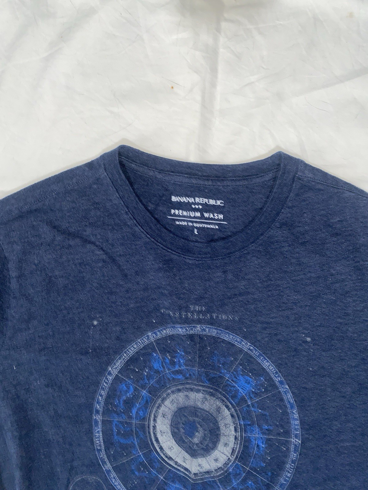 Banana Republic Navy Blue Celestial Graphic Print Tee Sz L gallery