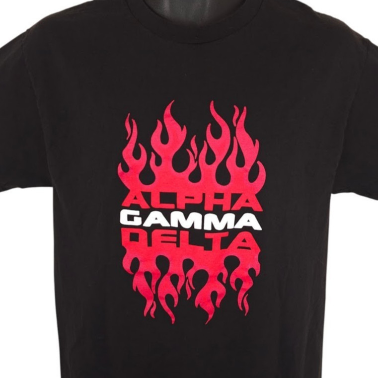 Alpha Gamma Delta T Shirt Size Medium Black Alpha Gam Womens Fraternity gallery