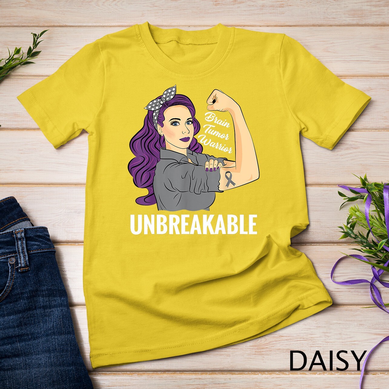 Brain Tumor Awareness Warrior Unbreakable Survivor Unisex T-shirt gallery