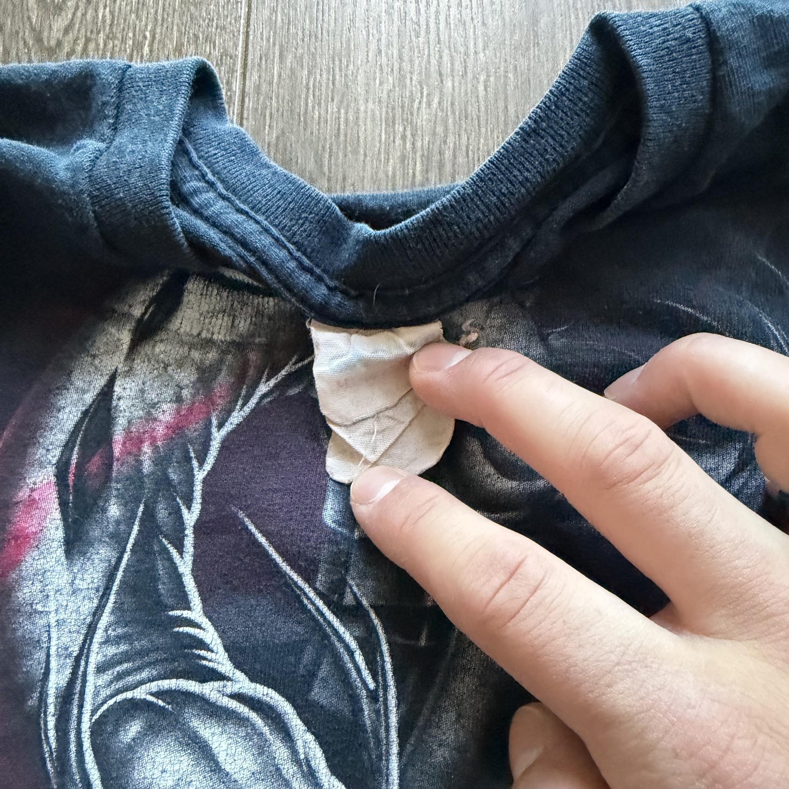 Y2K Grunge Skater Shirt Gothic Dragon Skull Large Black Horror Graphic Tee gallery