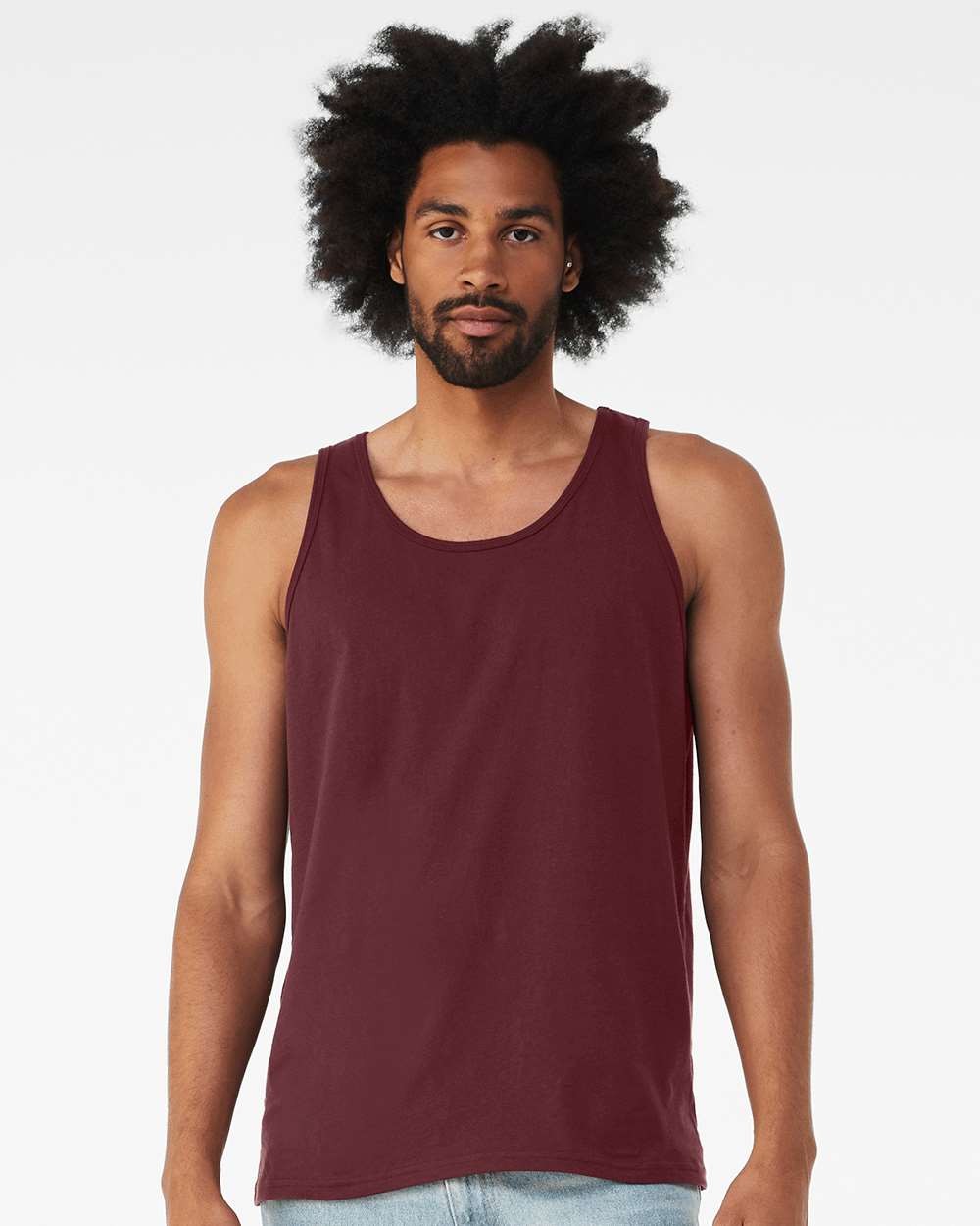 🔥 BELLA + CANVAS Jersey Tank Top Shirt Ring-spun Cotton 3480 Maroon 2XL gallery