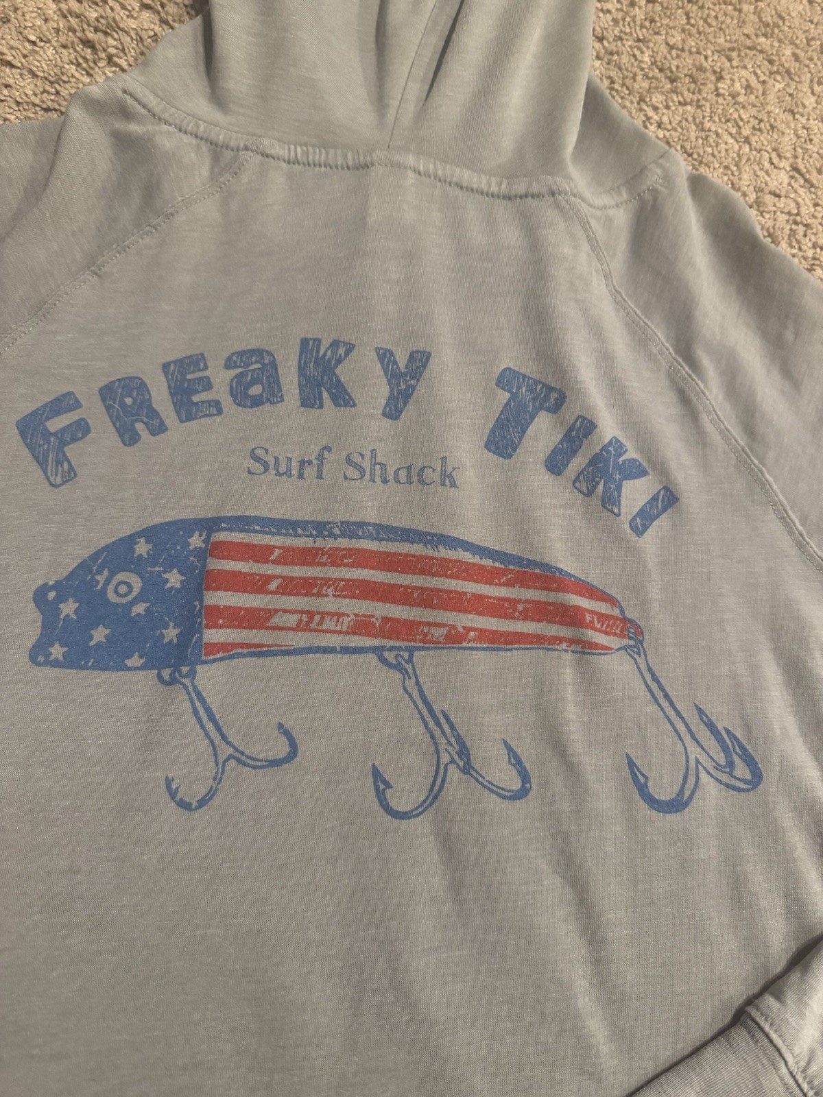 NWT Freaky Tiki Surf Shack Clearwater Beach FL Hood Long Sleeve Shirt Size M gallery