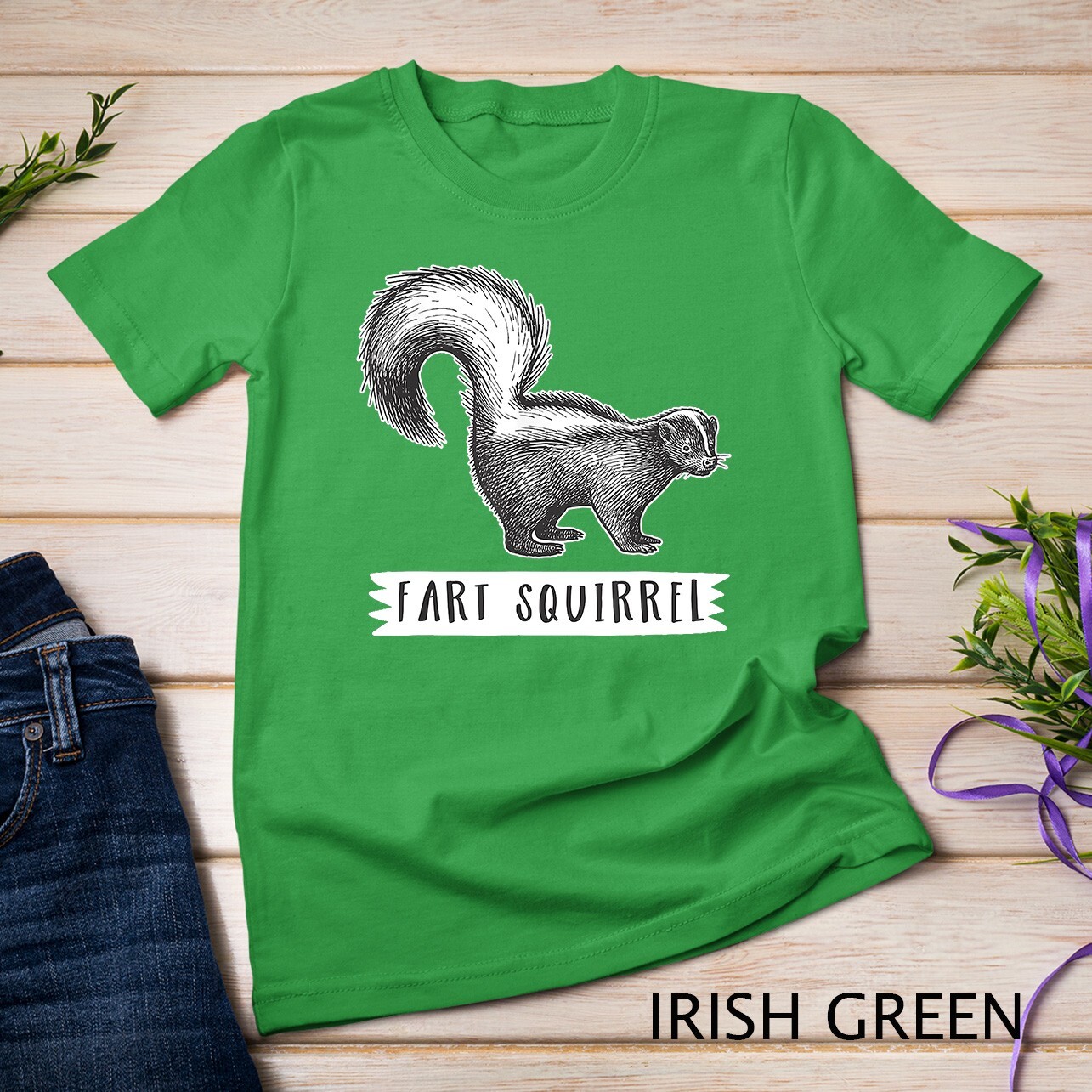 Fart Squirrel Funny Skunk Unisex T-shirt gallery