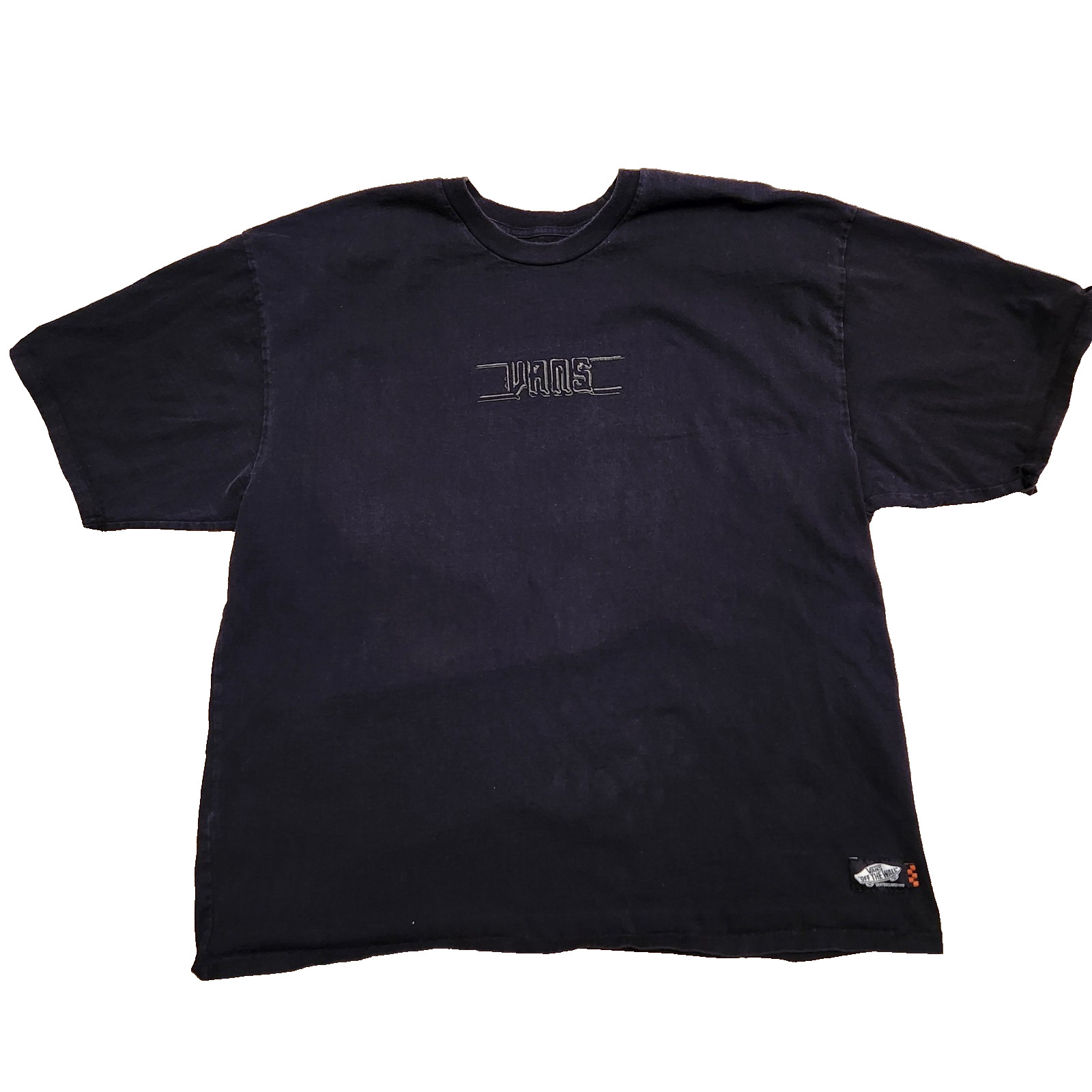 Vans Off The Wall Skateboarding T Shirt XXLarge Black Loose Fit Embroidered Logo gallery