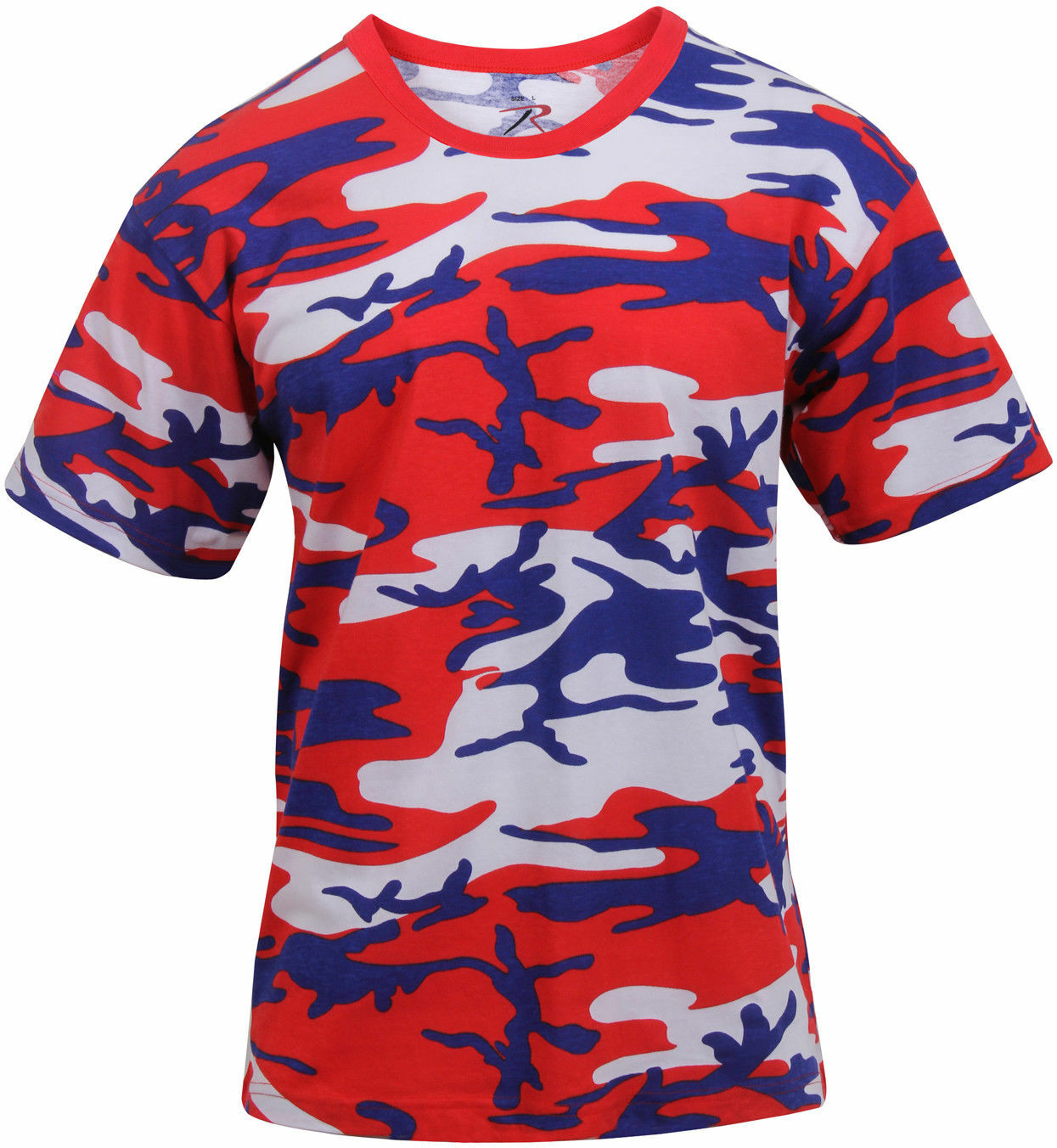 Mens Red White Blue Camo T-Shirt Camouflage Military Tee Patriotic USA American gallery