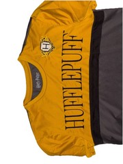 Harry Potter Hufflepuff Quidditch Jersey Size Medium Stretch Yellow Gray