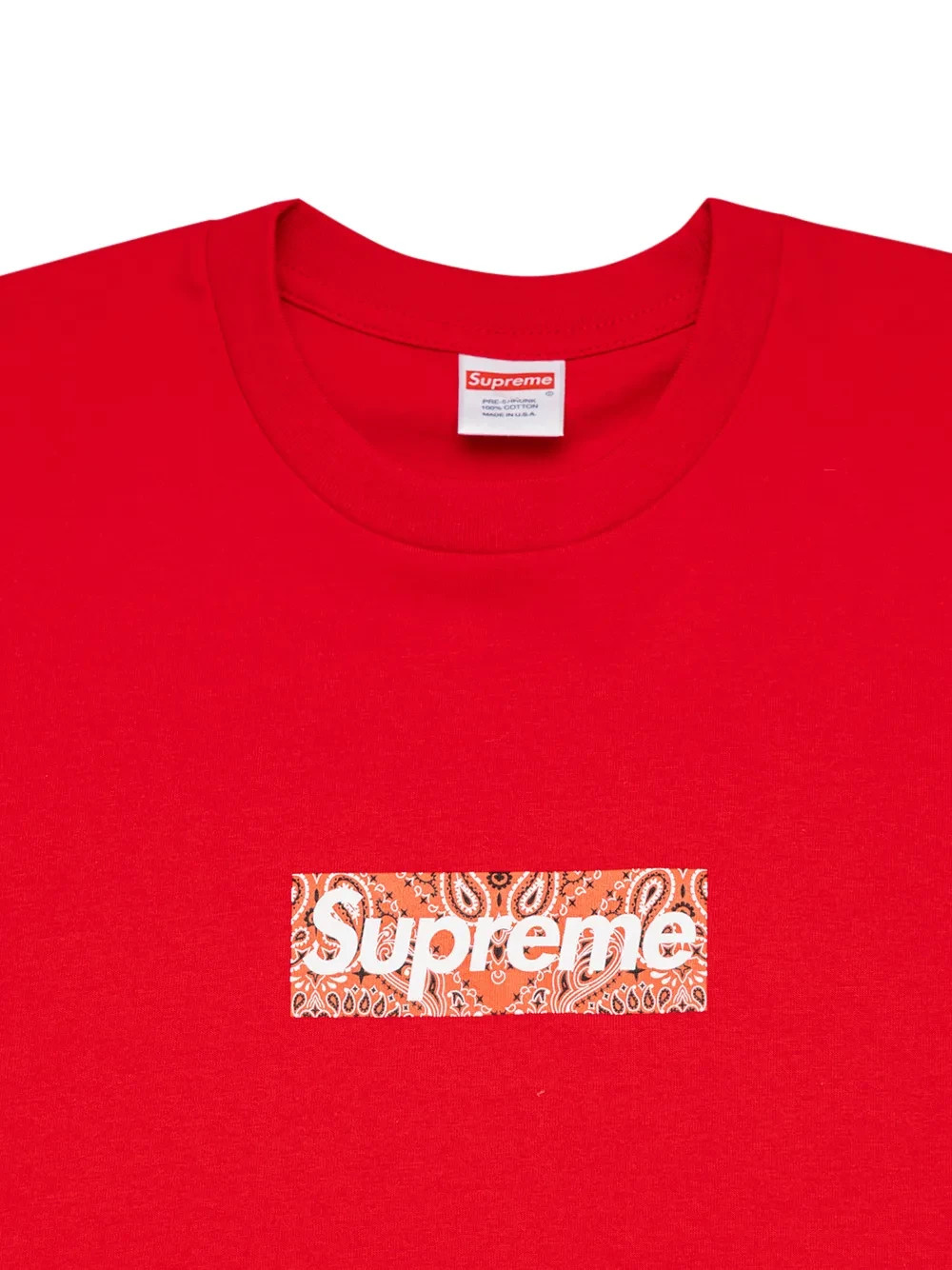 Supreme Bandana Box Logo Tee Red New in Original Packaging FW19 Size M gallery