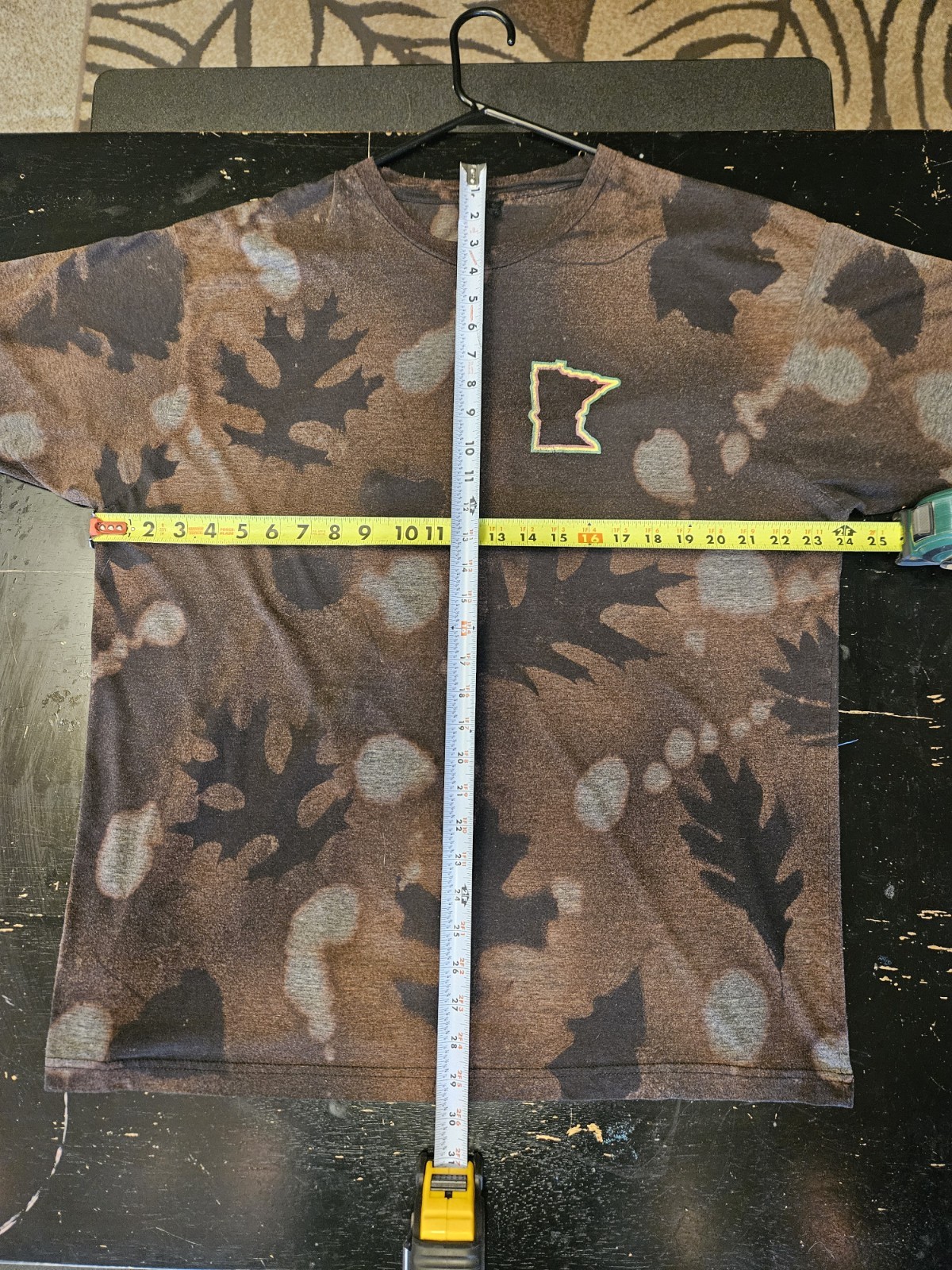 State Run Men's Brown Bleached Camo Crew Neck Short Sleeve Logo T-Shirt 2XL gallery