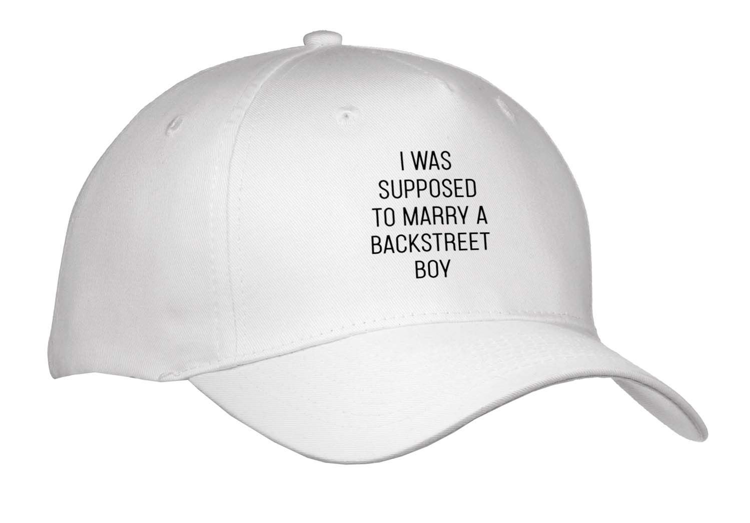 3dRose "I Was Supposed to Marry a Backstreet Boy" Adult Baseball Cap White gallery