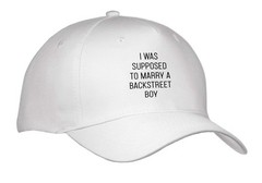 3dRose “I Was Supposed to Marry a Backstreet Boy” Adult Baseball Cap White