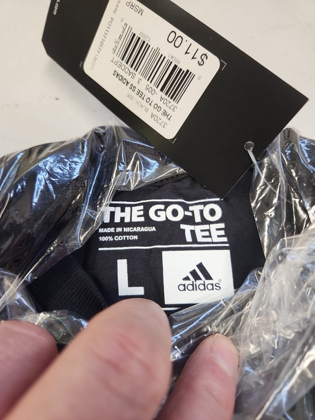Adidas men's workout the go to tee shirt Black 100% Cotton New L gallery