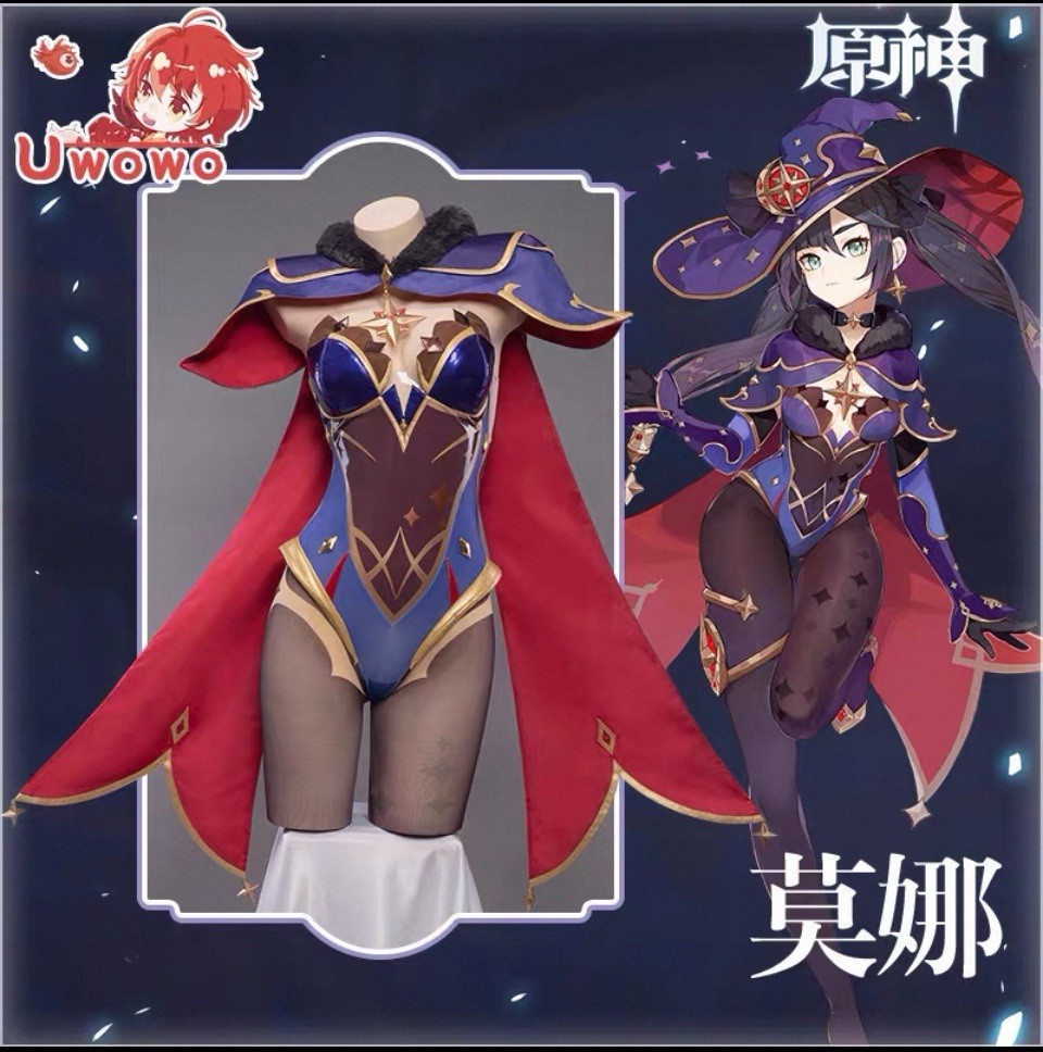 Uwowo Mona cosplay Halloween Costume：Size U6～U8，Game Genshin Impact