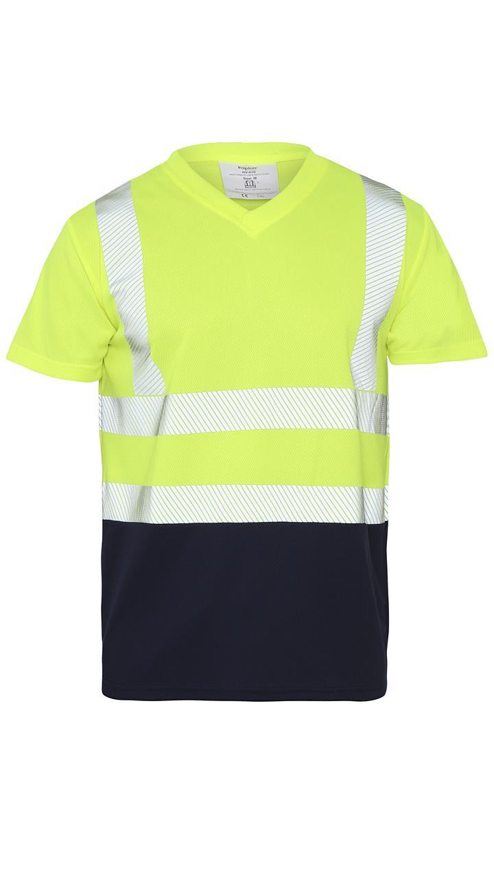 New Mens Hi Vis Viz Visibility Short Sleeve Safety Work Crew Neck Hi Viz T-Shirt gallery