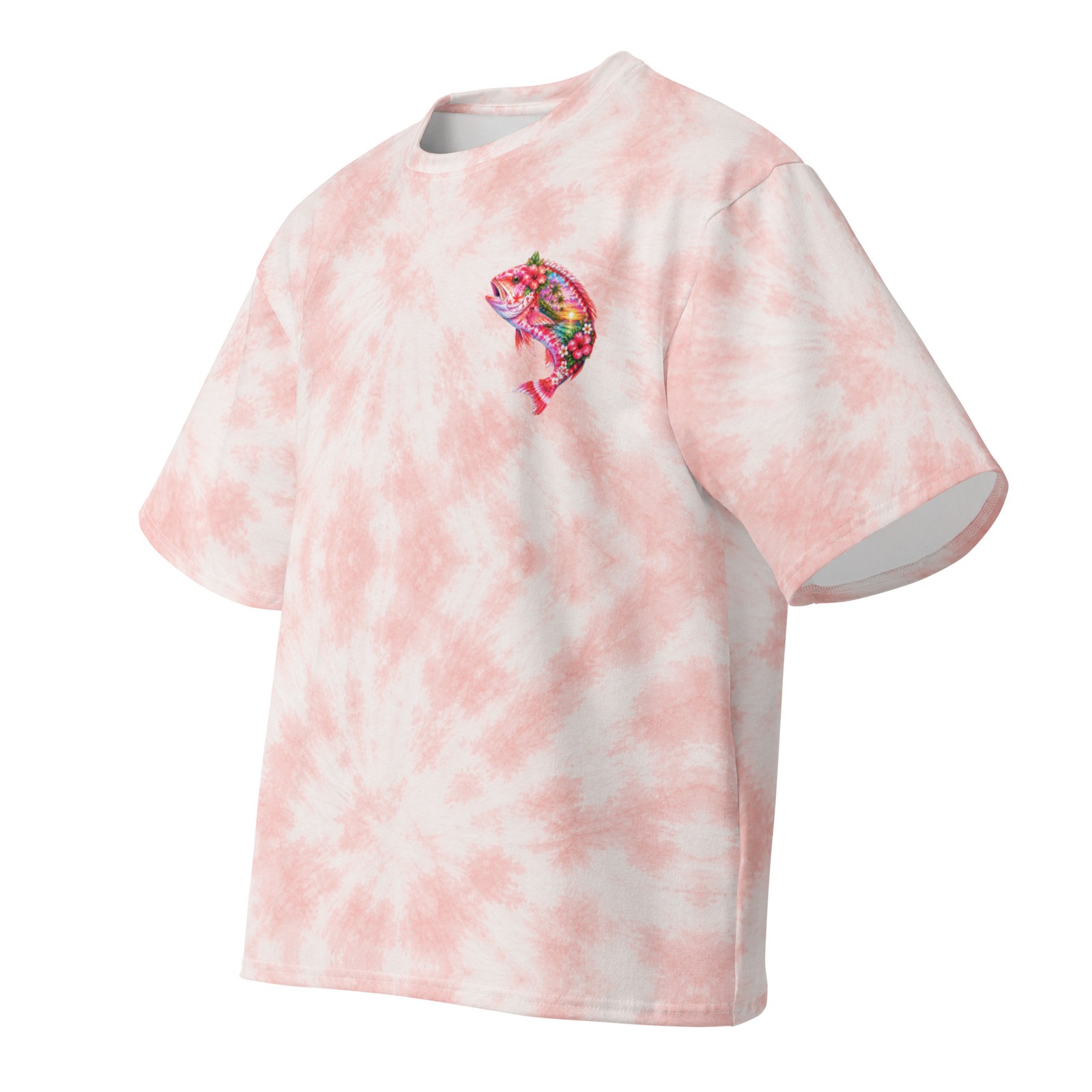 Red Snapper floral colorful fishing Oversized cotton t-shirt gallery
