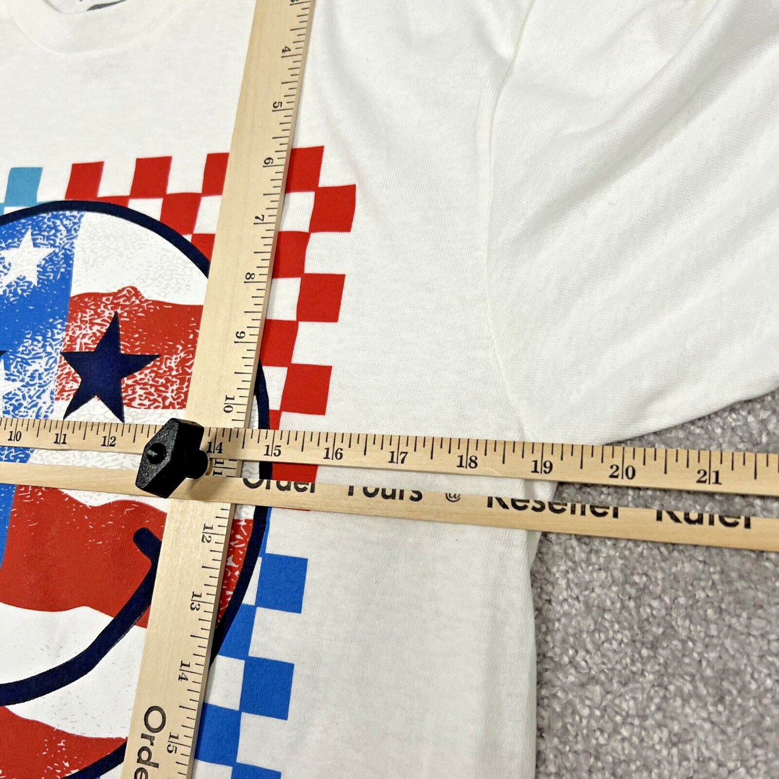 Smiley Face 250 Years USA Flag Men's Medium Pullover T-shirt Short Sleeve White gallery