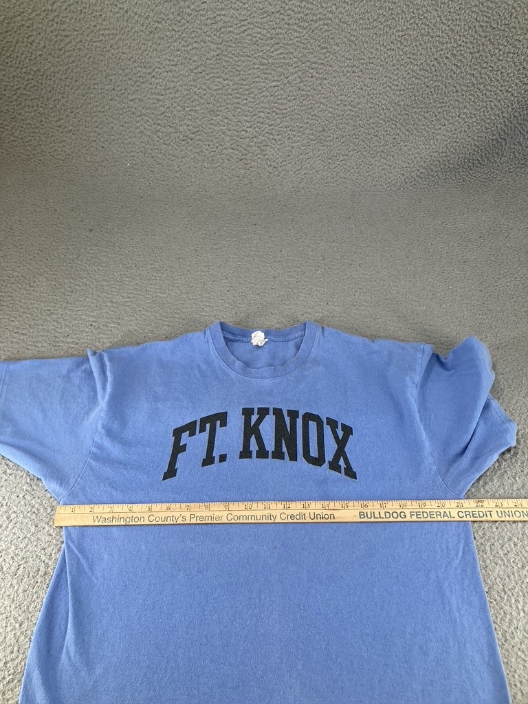 Vintage Fort Knox Shirt Mens Large Blue Soffe Military Graphic Tee 90s Army Ft gallery
