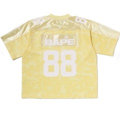 A BATHING APE Men’s SOLID CAMO MULTI LOGO RELAXED FIT FOOTBALL JERSEY TEE rz