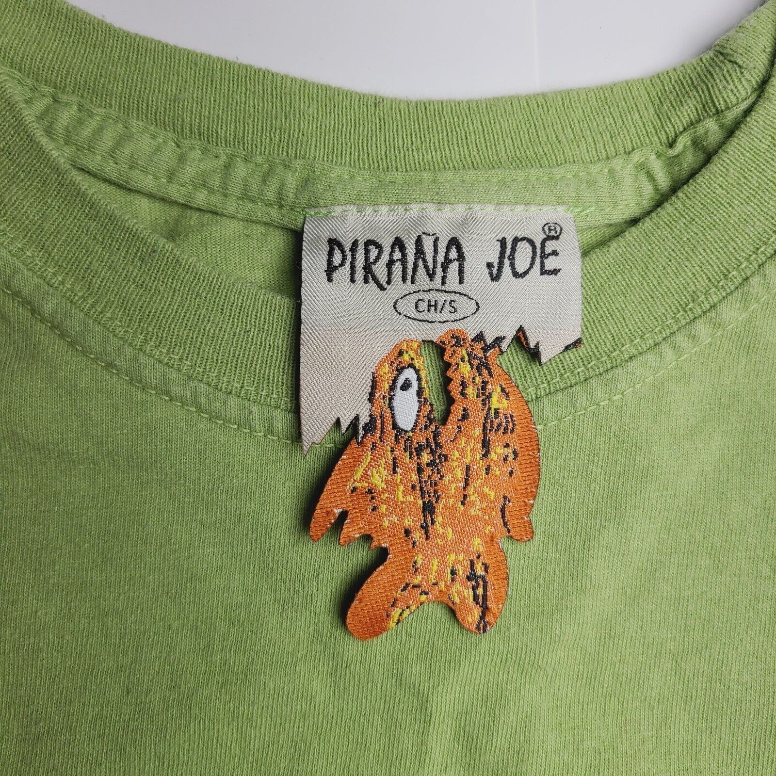 Vintage Piranha Joe Cozumel Mexico Green T-shirt Men's Size Small Double Sided gallery