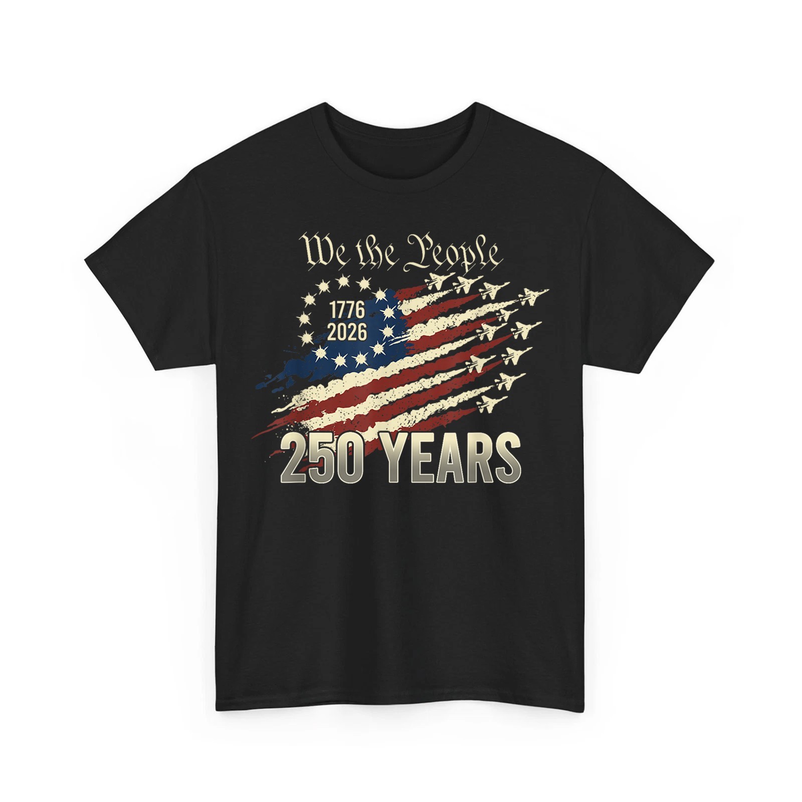 250 Years America Anniversary Fighter Jets 250th Birthday 1776-2026 T-Shirt
