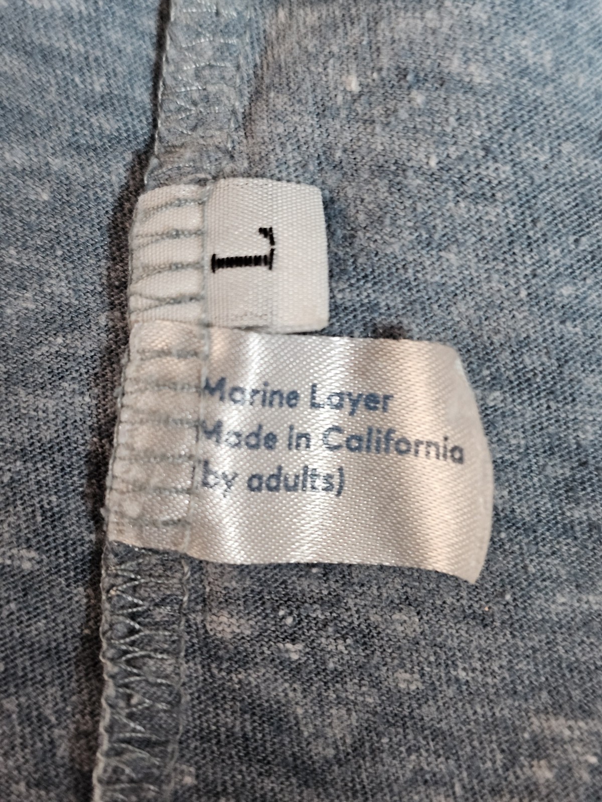 Marine Layer Mens Large Shirt Grey Slub Knit Crew Neck Short Sleeve Lightweight gallery
