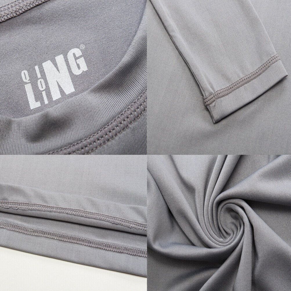 Men's Sports Compression T Shirt Tight Fitness Gym Moisture Wicking Long Shirts gallery
