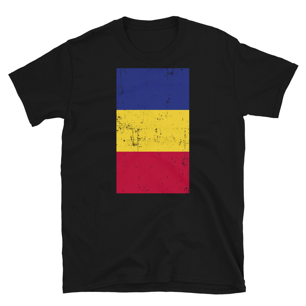 Romania Balkans Europe Bucharest Distressed Flag Short-Sleeve Unisex T-Shirt gallery