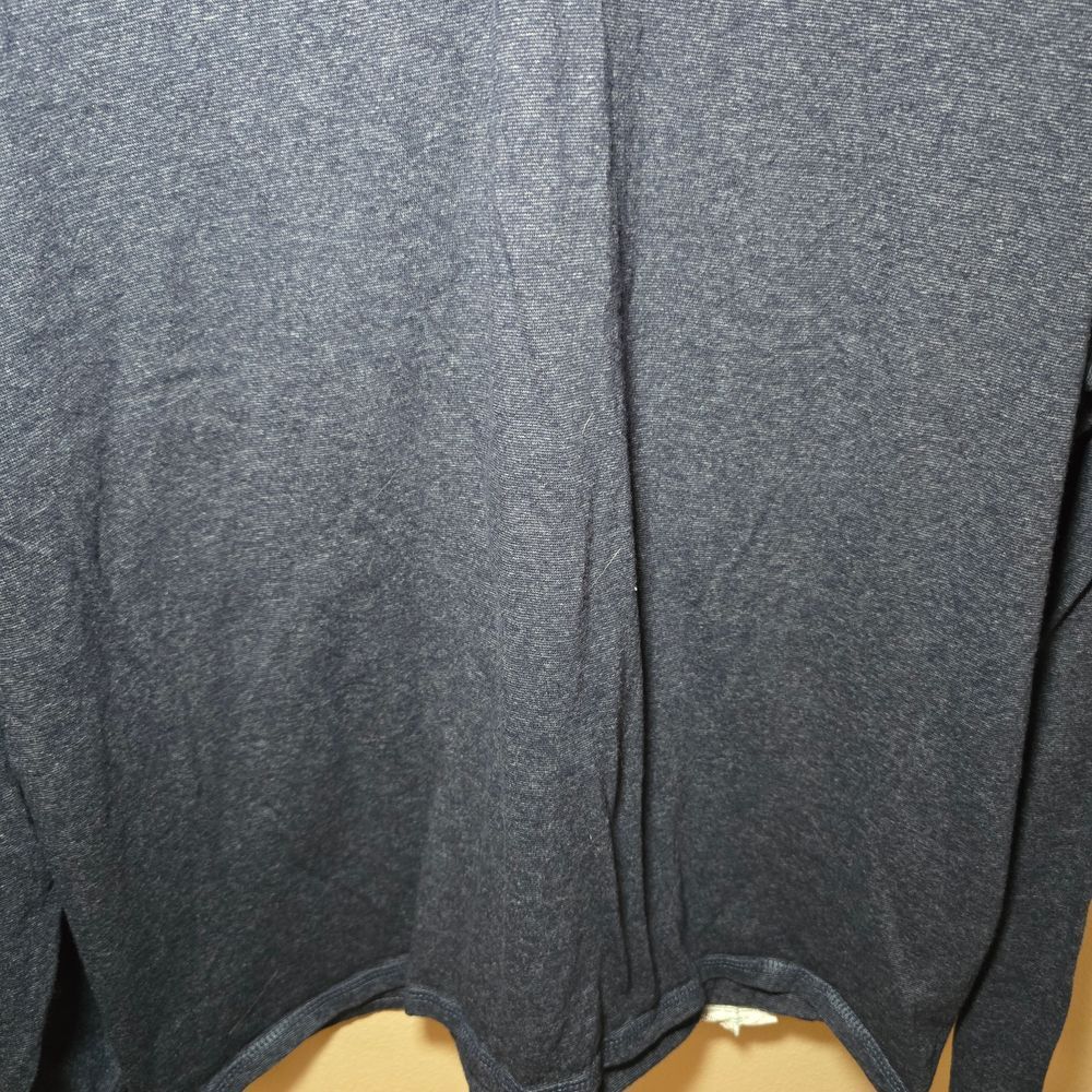 Hanes Men's Long Sleeve Beefy Henley Shirt - Heather Navy- size XL gallery