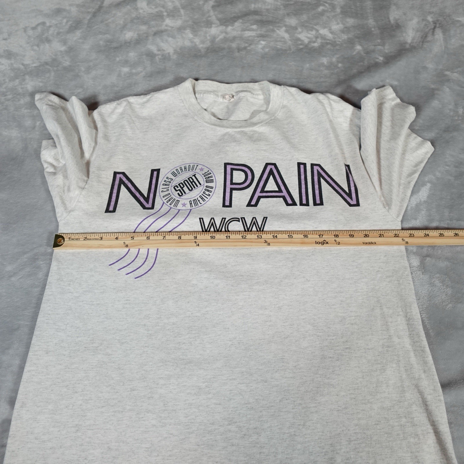 Vintage World Class Workout No Pain No Gain T Shirt Mens OSFA (Fits Slim XL) 90s gallery